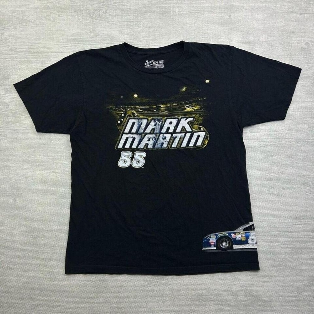 Vintage Y2K Mark Martin Shirt Adult XL Black Nascar Car Auto Racing